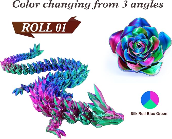 LOVOON Silk PLA 3D Printing Filament Bundle 2KG, PLA Filament 1.75mm Shiny