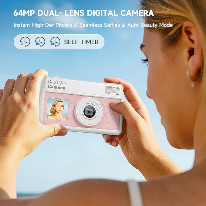 4K UHD Digital Camera, 64MP Autofocus Camera