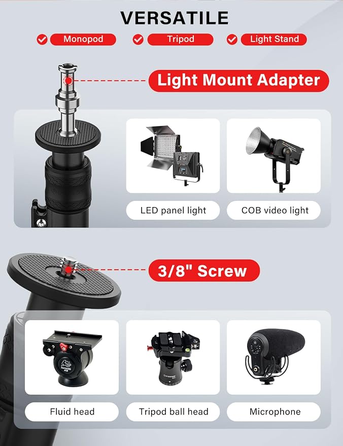 IFOOTAGE A400 Round Base Monopod Light Stand
