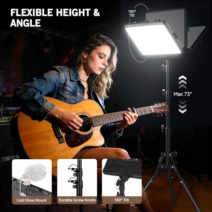NiceVeedi 25W Photography Lighting, 2900-7000K Dimmable Ring Light