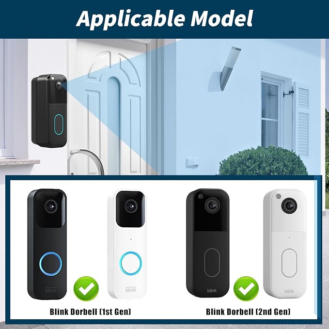 All-New Blink Doorbell Corner Mount, No-Drill Mounting Bracket Adjustable Angle