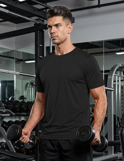KEFITEVD Men's UPF 50+ Rash Guard T-Shirt - Quick Dry Sun Protection Athletic Tee
