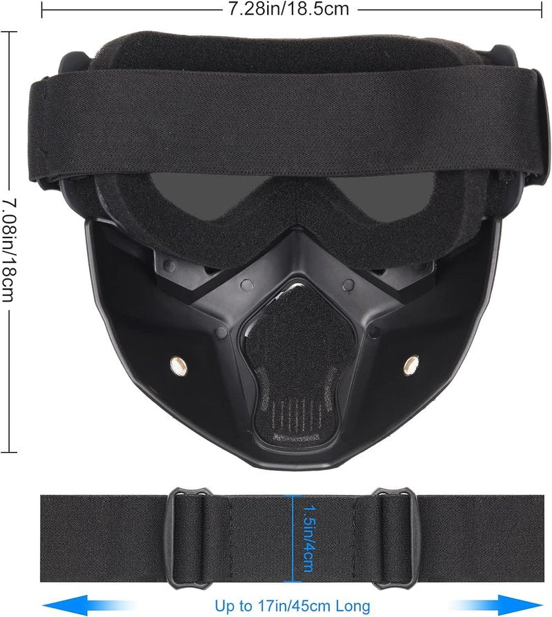 Yuxcnhaw Airsoft Helmet + Full Face Mask with NVG Fixtures and Side Rails, Medium, Black, Unisex Adults, Outdoor Activities, Tactical Streamlined