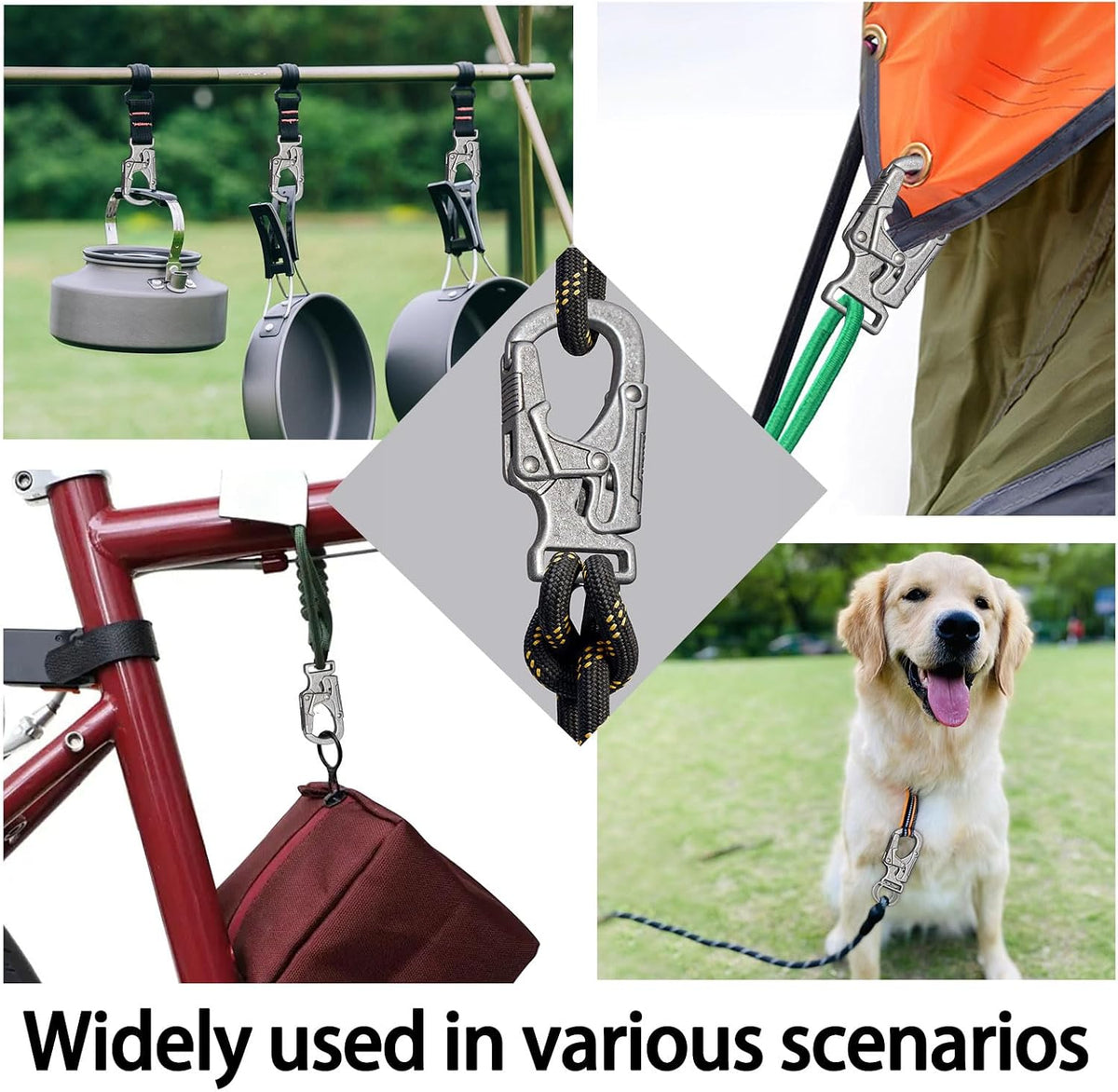 Ahiller Carabiner Clip, Dual Lock Keychain for Daily Use