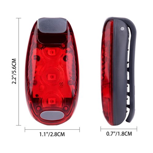 Awpeye 12 Pack Led Safety Light, Safety Light, High Visibility Strobe Running Lights Used for Bicycle, Walking Etc. Clip-On Running Lights Clip to Clothes Strap to Wrist, Bike Or Anywhere (Red)
