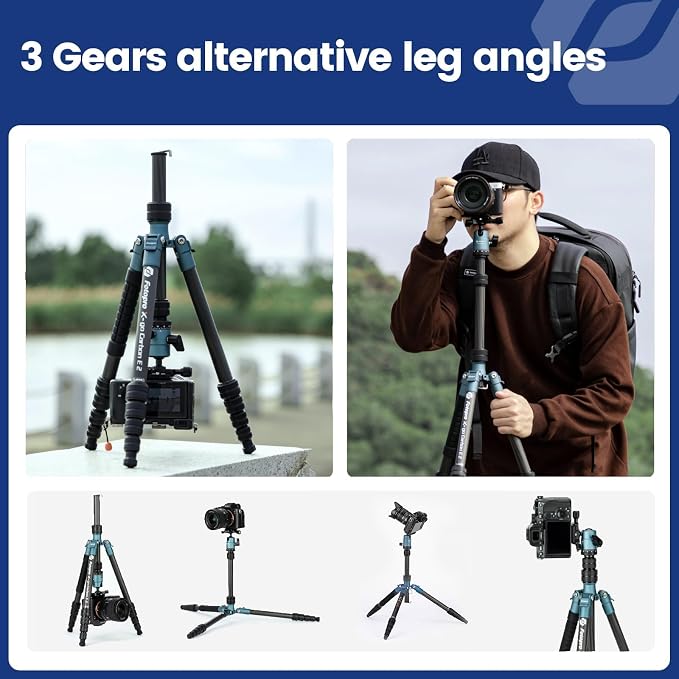 Fotopro 59" Carbon Fiber Travel Tripod Compact Camera Tripod