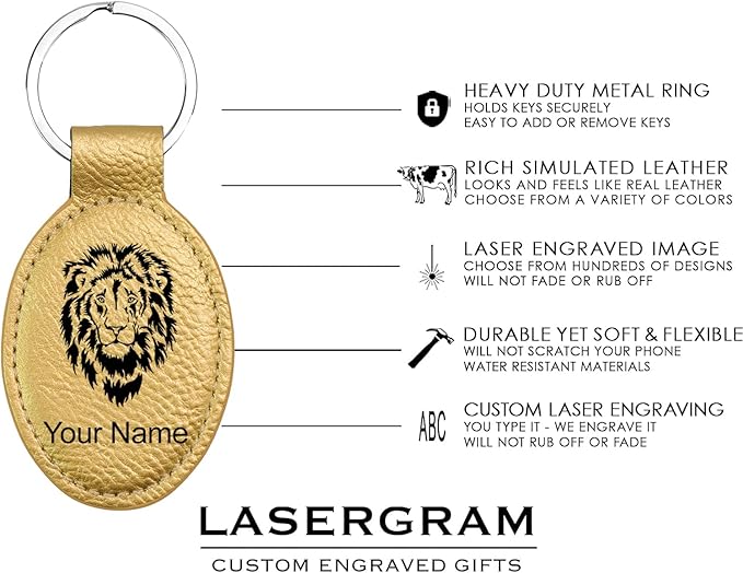 LaserGram Oval Keychain, Disc Golf, Personalized Engraving Included