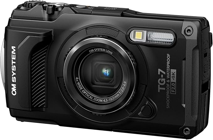 OM SYSTEM Olympus Tough TG-7 Black Underwater Camera, Waterproof, Freeze Proof