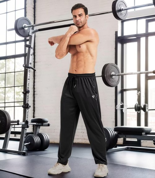 Lomsoe 5 Pack Men's Sweatpants - Open Bottom Joggers with Zip Pockets | Loose Fit Athletic Pants