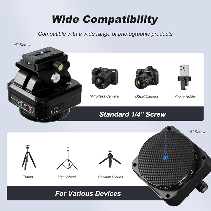 Soonpho M4 Pro Motorized Tripod Head, Rotating Panoramic Control 360° Pan Tilt