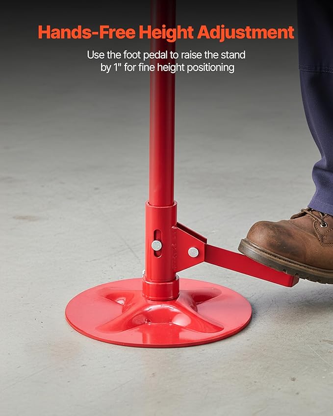 VEVOR Underhoist Support Stand, 3/4 Ton (1653 lbs) Capacity Under Hoist Jack Stand, Lifting from 51.97" to 80", Bearing Mounted Spin Handle, Foot Pedal, 12" Diameter Base, Support Vehicle Components
