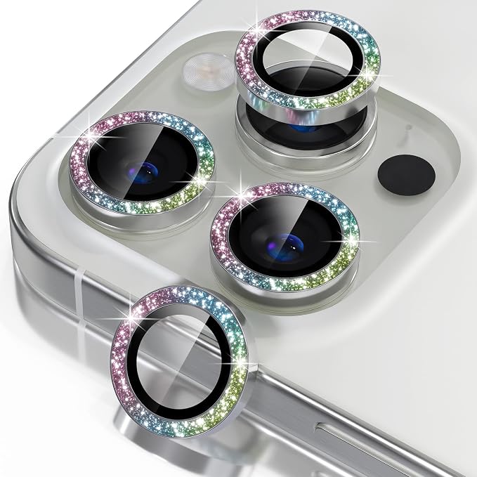 Misea Compatible for iPhone 16 Pro/iPhone 16 Pro Max Camera Lens Protector Bling