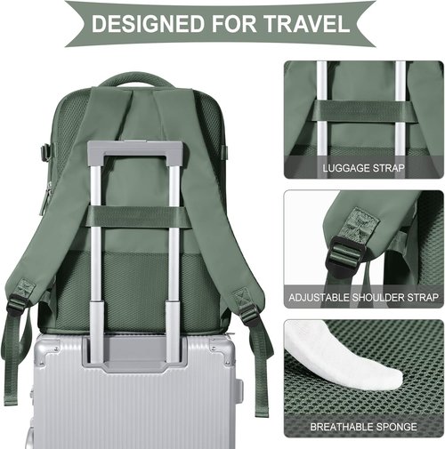 Coowoz Travel Backpack - Waterproof Hiking Rucksack for Men & Women | Olive Green Casual Daypack