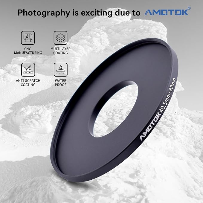 40.5mm Lens to 82mm Camera Lens Adapter, 40.5mm to 82mm Filter Step up Ring