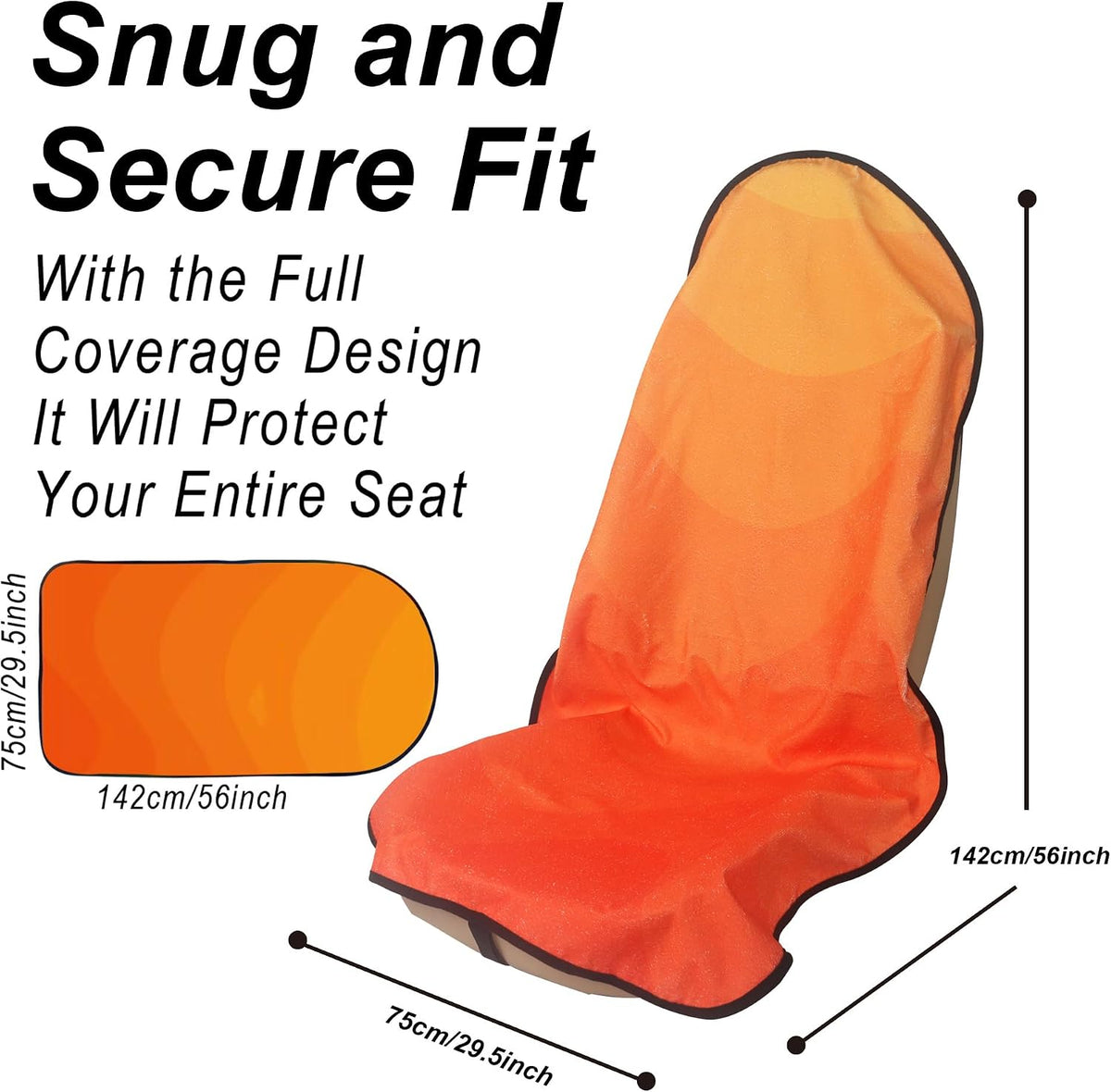 Car Seat Cover Protector Front Seats,for Gym Workout,Running,Swimming,Beach and Hiking,Waterproof Sweat Towel Bucket Seat Covers for Cars SUV Trucks (Orange, 2Pcs)
