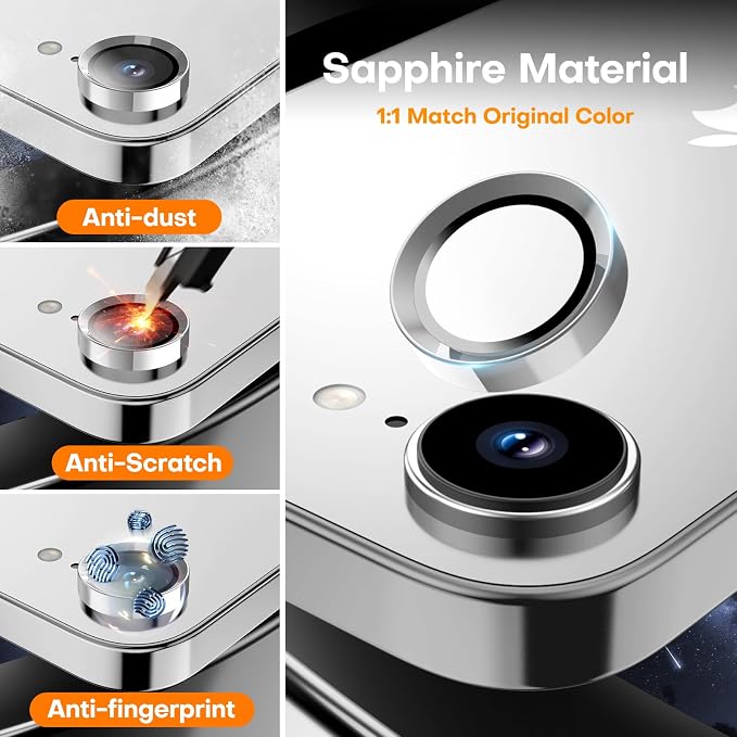 for iPhone 16e/iPhone 17e Camera Lens Protector, Tempered Glass Screen