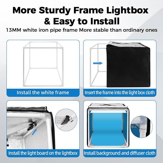 Photo Light Box, Portable 12/16/20/24/32 Inch Photo Studio Light Box, Shooting