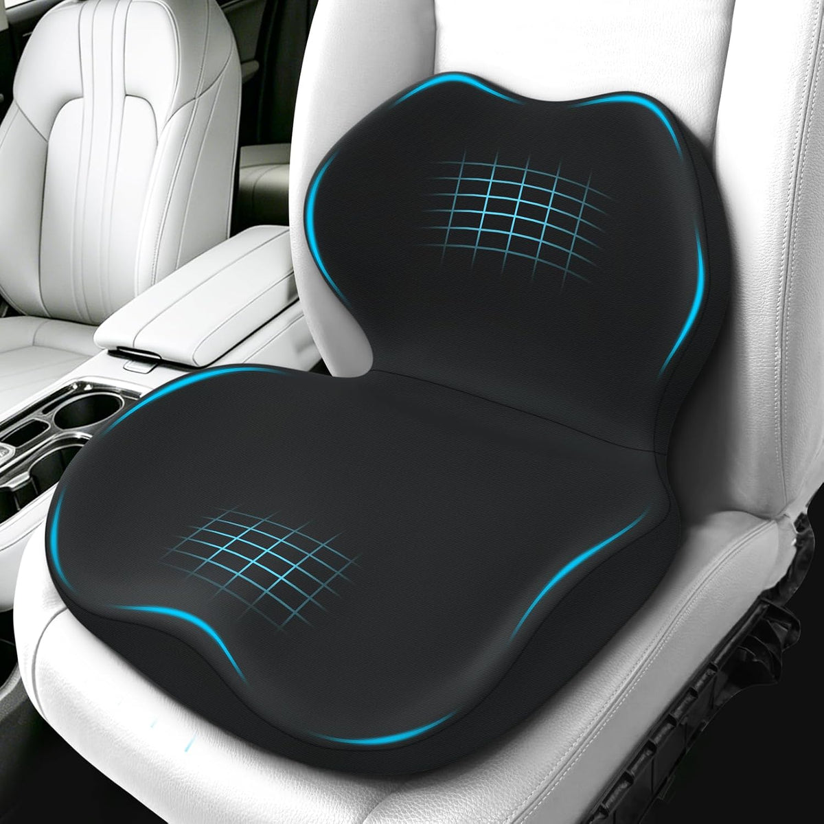 Memory Foam Car Seat Cushion with Lumbar Support Pillow,Driver Seat Cushion