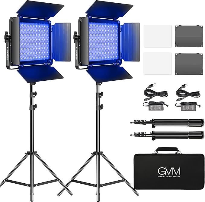GVM RGB LED Video Light with Bluetooth Control, 360° Full Color 1000D PRO Video