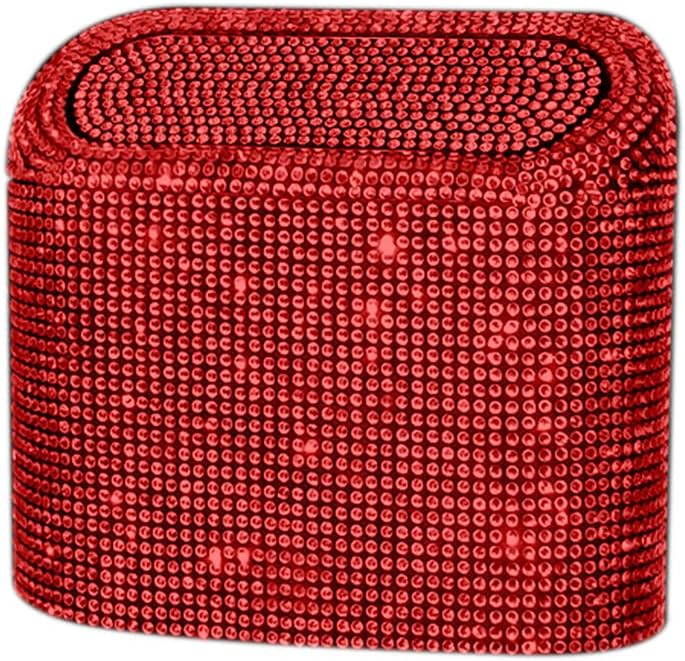 Sparkly Car Trash Car,Hanging Garbage Can with Lid Bling Rhinestone Trash Bin,Litter Container for Vehicle,Office,Home (Green)