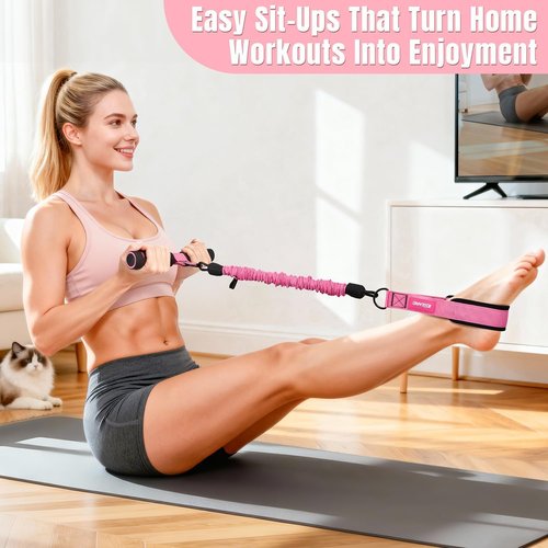 KUZARO Multifunction Resistance Bands - Adjustable 3-Tube Handle Set for Core, Abdomen, and Arm Workouts