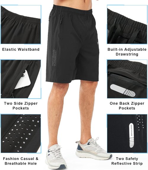 NORTHYARD Men's Athletic Running Shorts - Quick Dry Lightweight Gym Workout | 5"/7"/9" Sizes