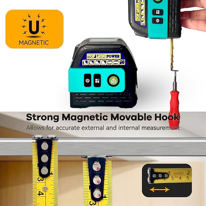 2 in 1 262ft Green Laser Tape Measure