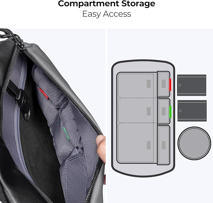 K&F CONCEPT Camera Sling Bag Crossbody Bag Waterproof Camera Shoulder Backpack