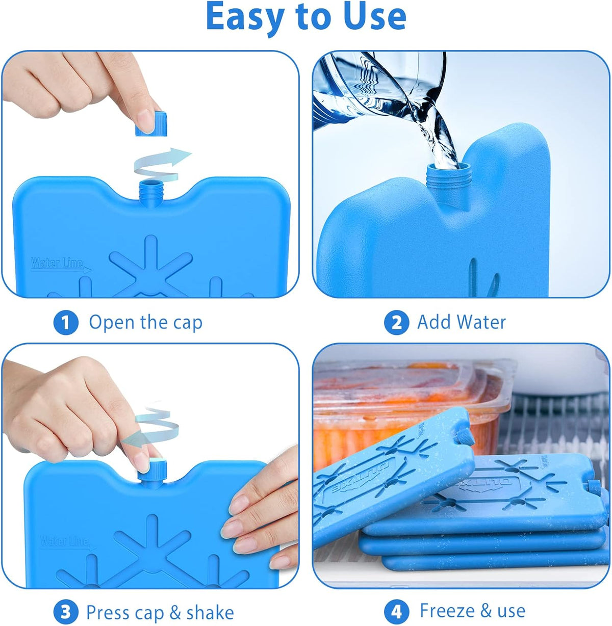 OUTXE Ice Packs - Reusable Ultra-Thin Freezer Packs for Lunch Boxes | Keep Food Fresh & Cold