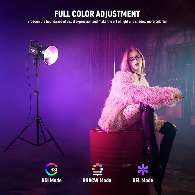 NEEWER 130W RGB LED Video Light APP/2.4G Control 17 Effects, 2500-7500K