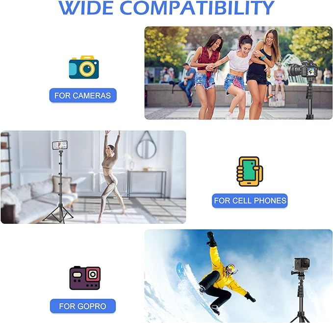 Sensyne 67" Phone-Tripod, Extendable Cell Phone Tripod Stand & Selfie Stick