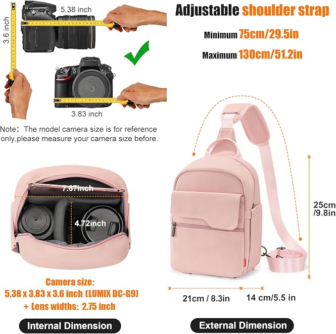 Cwatcun Camera Bag Small Compact Camera Sling Case, Waterproof Canvas Crossbody