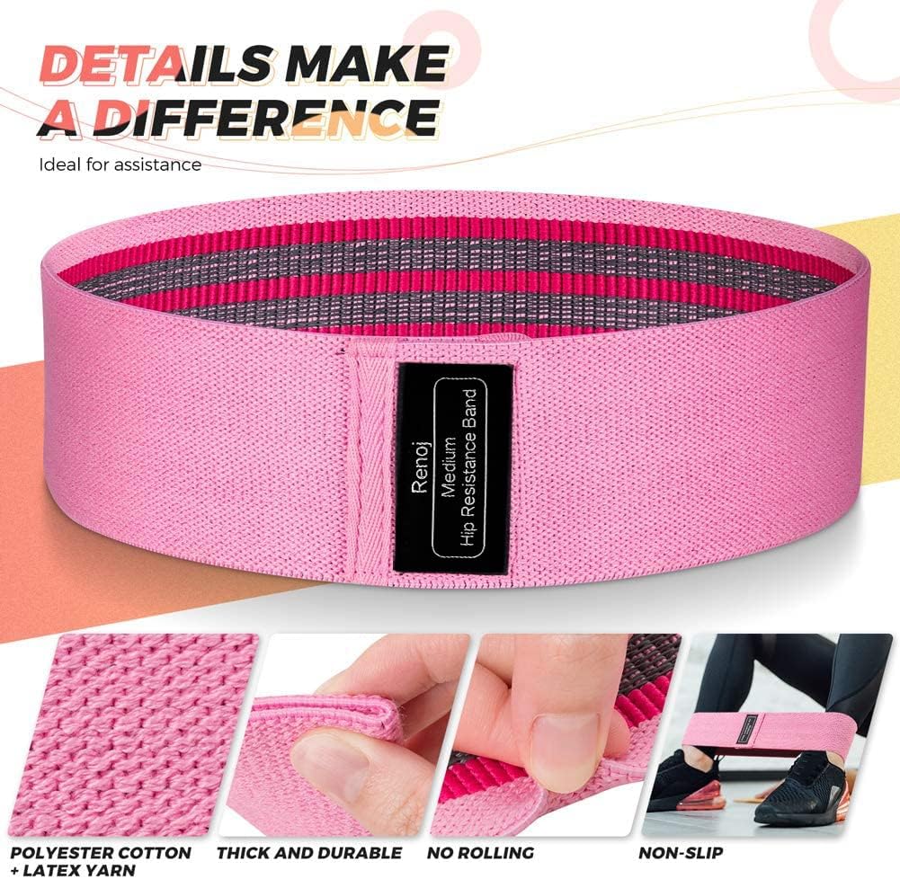 Skiennix Resistance Bands Set - 8-Piece Workout Bundle with 5 Latex & 3 Fabric Booty Bands