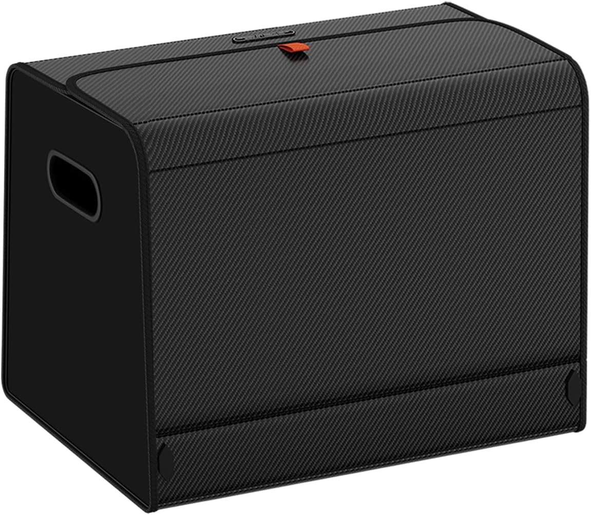 GMQ Car Trunk Organizer for SUV,Car Organizers and Storage with Collapsible Storage, Magnetic Lid Large Capacity for SUV, Truck, MPV (Carbon Black, L-21.5×13×12.5 IN)