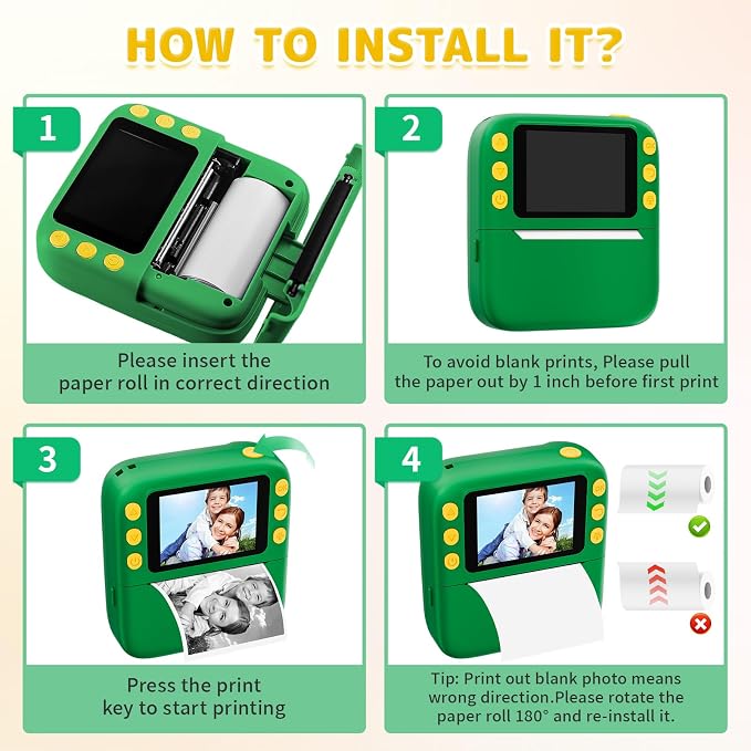 Instant Print Camera for Kids, Christmas Birthday Gifts for Girls Boys