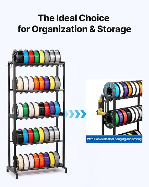 VEVOR 3D Printer Filament Storage Rack, 5 Tier Heavy Duty Storage Shelves