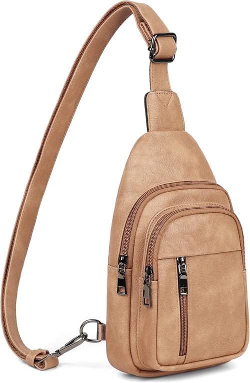 MASINTOR Sling Bag for Women - Stylish Vegan Leather Crossbody Fanny Pack | Adjustable Travel Backpack