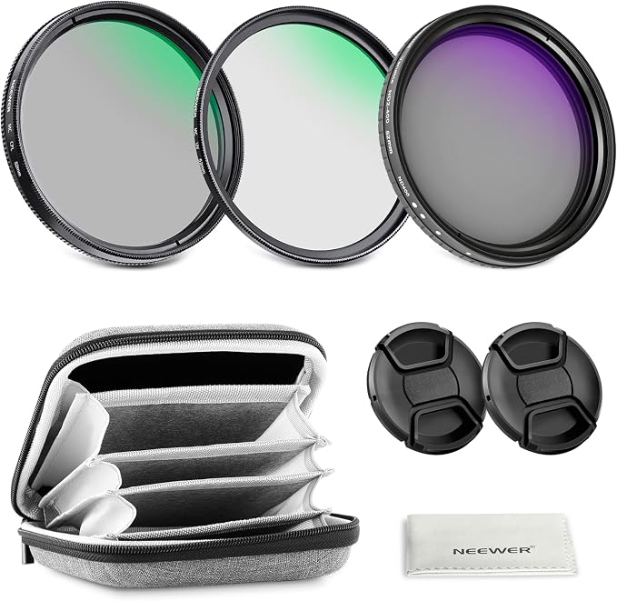 NEEWER 52mm Variable ND + CPL + UV Filter Kit