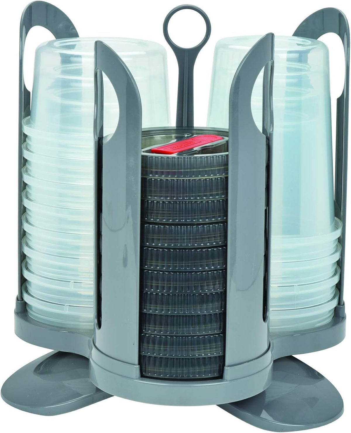 Twist Tight 25-Piece Set Airtight/Watertight/Vented Steam Release Lids/Plastic Food Storage Containers And Rotating Carry Storage Food Container Organizer Rack System