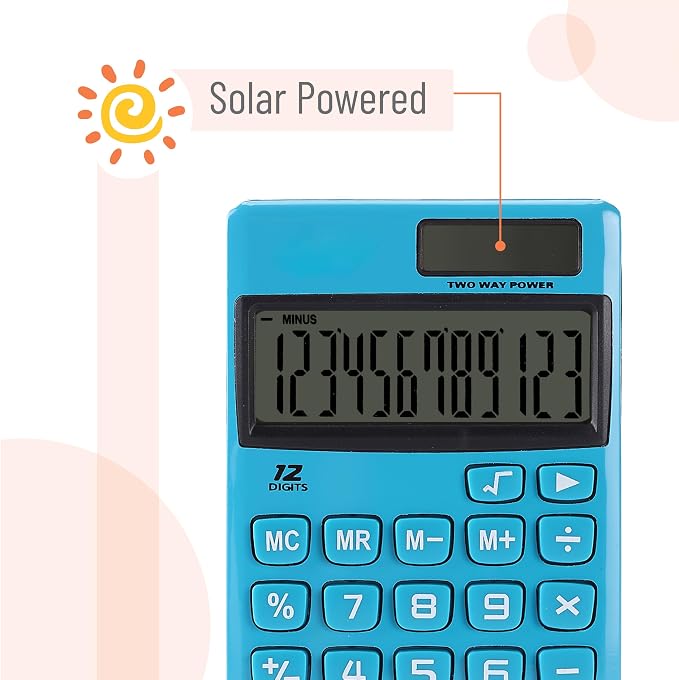 Mr. Pen- Standard Function Calculator, 12 Digits, Solar Calculator, Basic