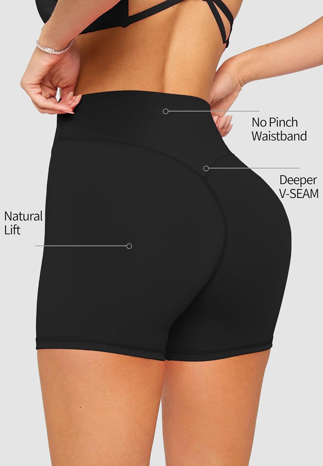 Olmlmt High Waisted Biker Shorts for Women | No Front Seam Booty Gym & Yoga Shorts - 4.5 Inches