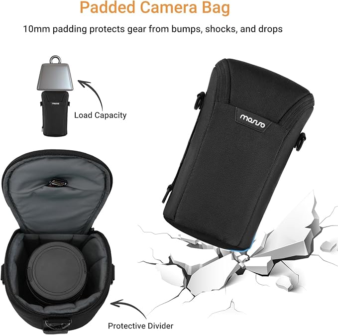 MOSISO Camera Lens Pouch Case, Top Access Crossbody Shoulder Bag