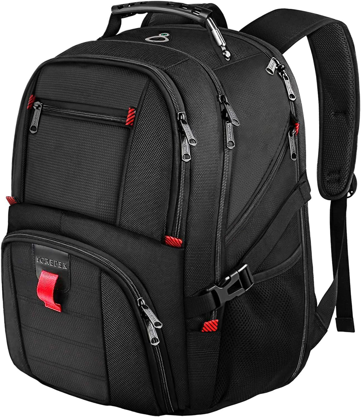 YOREPEK Large Laptop Backpack - Water Resistant Travel Bag for 17 Inch Computers | Black