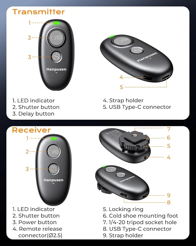 for Nikon Camera Rechargeable Remote Shutter Release