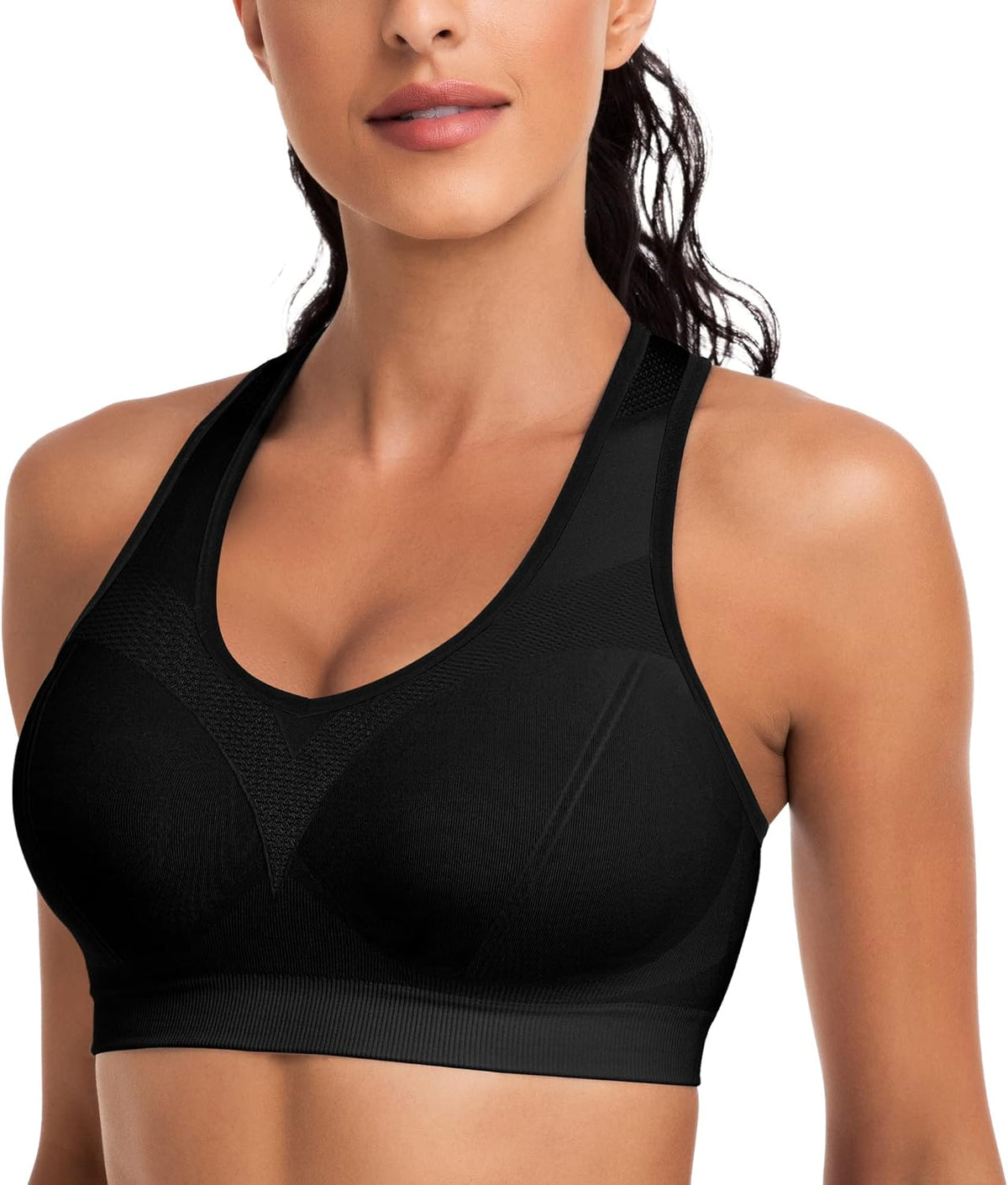 Skiennix Racerback Sports Bras for Women - High Impact Workout Tank Tops with Pads | Ideal for Yoga