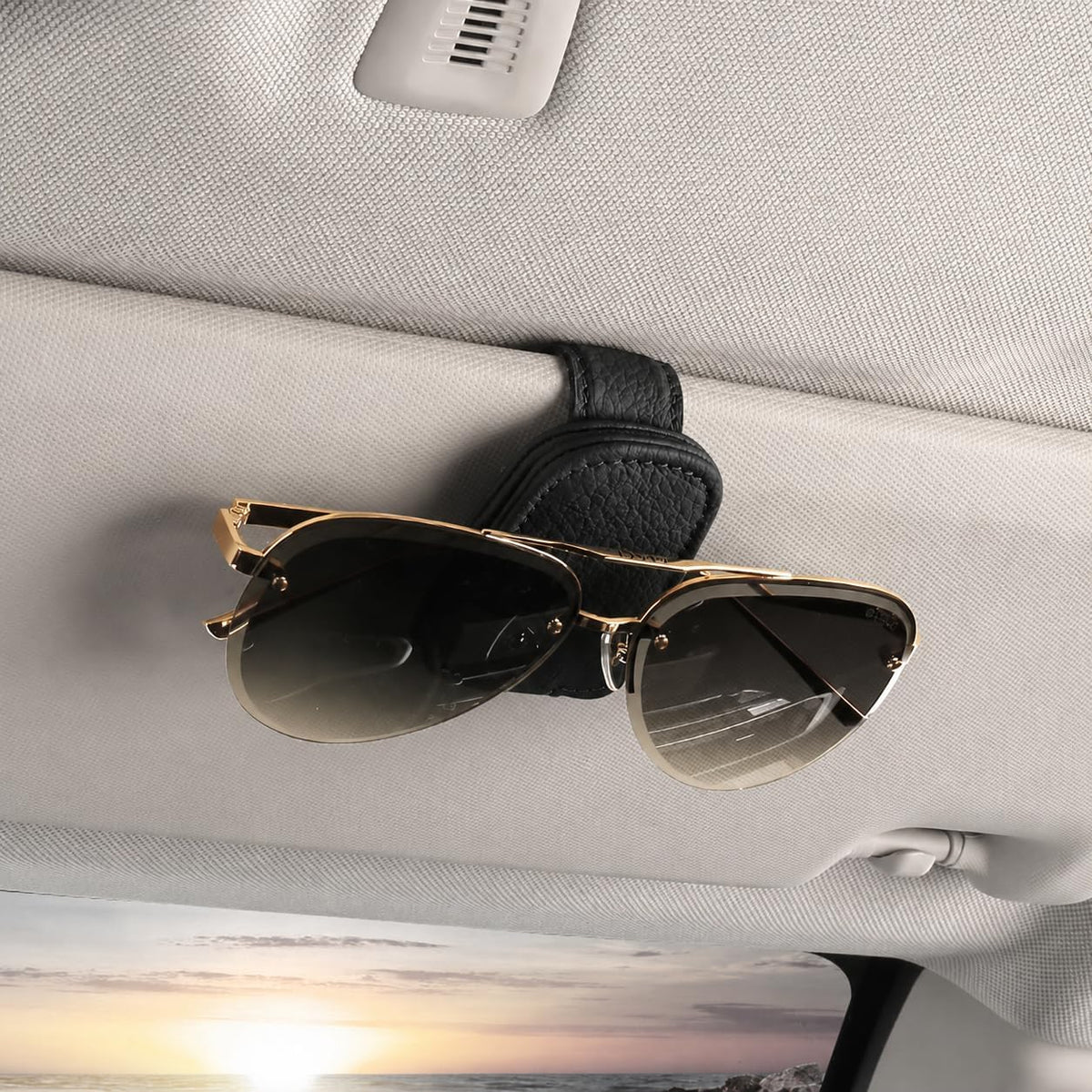 Alymarr Leather Car Seat Gap Filler, Center Console Organizer Multifunctional Auto Console Side Storage Box with Cup Holders,Car Accessories,Magnetic Leather Sunglasses Holder,Phone Key Storage