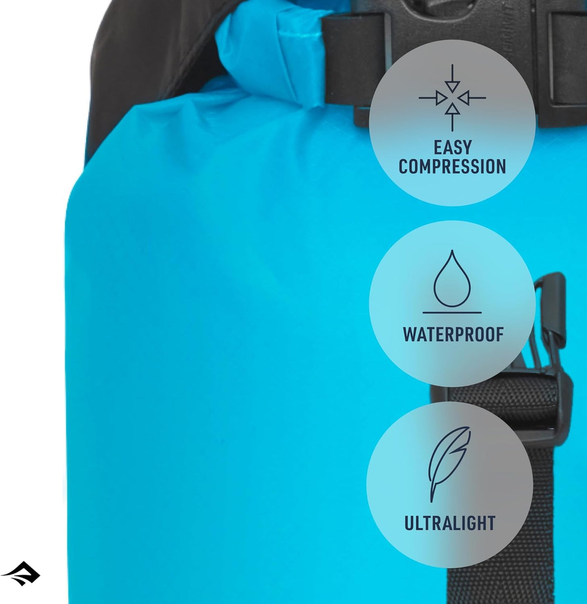 Sea to Summit eVac Compression Dry Bag - Ultra-Lightweight Waterproof Storage, 3L, Atoll Blue