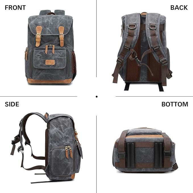 UBAYMAX Camera Backpack, DSLR SLR Waterproof Canvas Camera Bags Rucksack 15.6