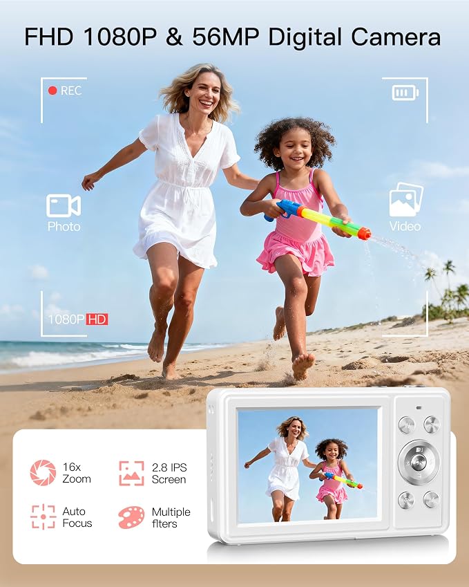 Digital Camera, FHD 1080P Point and Shoot Camera