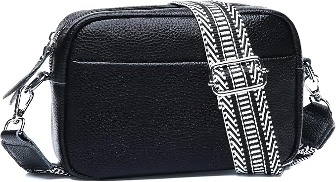 Small Crossbody Bags for Women Genuine Leather, Guitar Strap Shoulder Handbag
